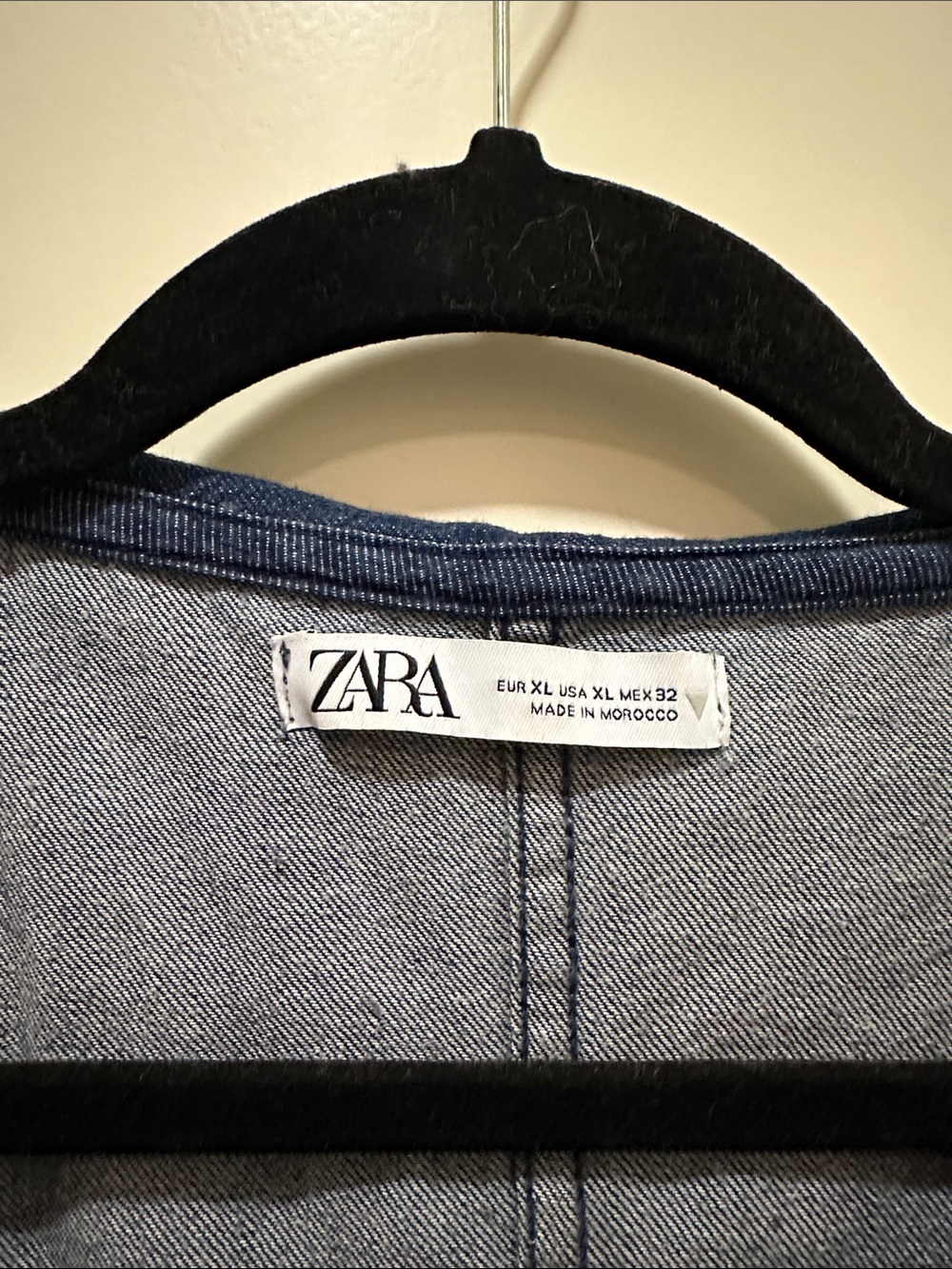 Zara Navy Blue Denim Dress with Wide Peter Pan Collar - Picture 2 of 3